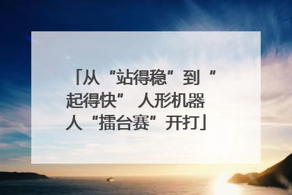从“站得稳”到“起得快” 人形机器人“擂台赛”开打