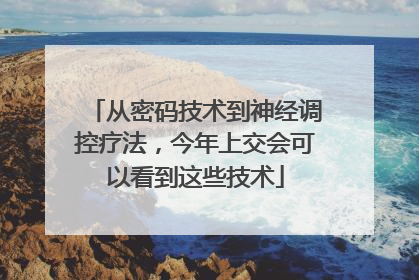 从密码技术到神经调控疗法，今年上交会可以看到这些技术