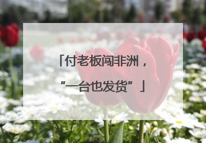 付老板闯非洲，“一台也发货”