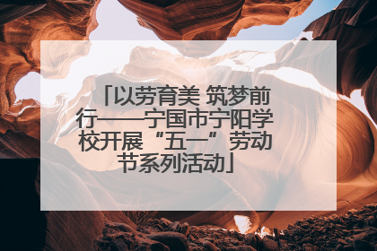 以劳育美 筑梦前行——宁国市宁阳学校开展“五一”劳动节系列活动