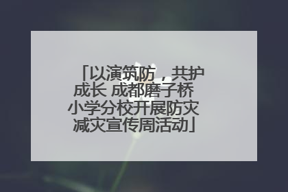 以演筑防，共护成长 成都磨子桥小学分校开展防灾减灾宣传周活动