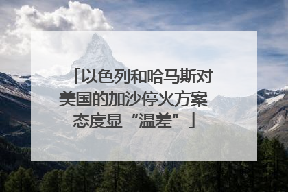 以色列和哈马斯对美国的加沙停火方案态度显“温差”