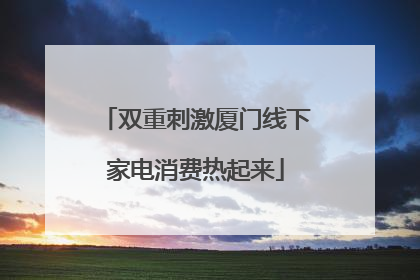 双重刺激厦门线下家电消费热起来