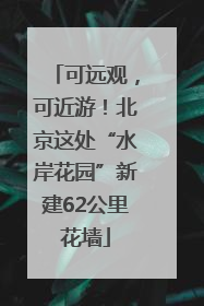 可远观，可近游！北京这处“水岸花园”新建62公里花墙