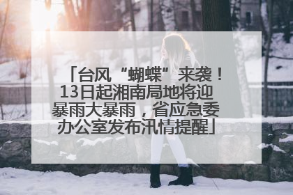 台风“蝴蝶”来袭！13日起湘南局地将迎暴雨大暴雨，省应急委办公室发布汛情提醒