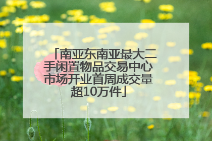 南亚东南亚最大二手闲置物品交易中心市场开业首周成交量超10万件