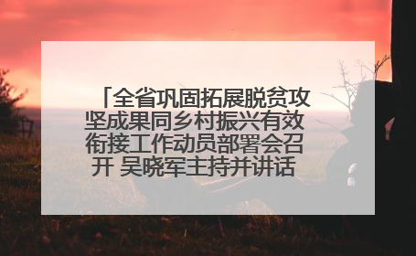 全省巩固拓展脱贫攻坚成果同乡村振兴有效衔接工作动员部署会召开 吴晓军主持并讲话 罗东川作安排部署