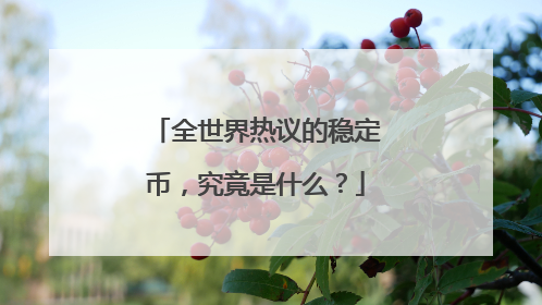 全世界热议的稳定币，究竟是什么？