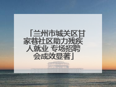 兰州市城关区甘家巷社区助力残疾人就业 专场招聘会成效显著