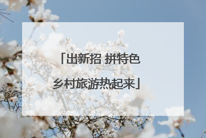 出新招 拼特色 乡村旅游热起来