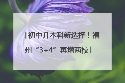 初中升本科新选择！福州“3+4”再增两校