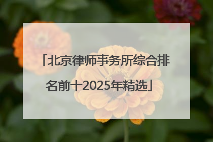 北京律师事务所综合排名前十2025年精选