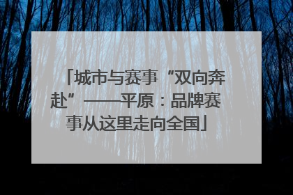 城市与赛事“双向奔赴”——平原：品牌赛事从这里走向全国