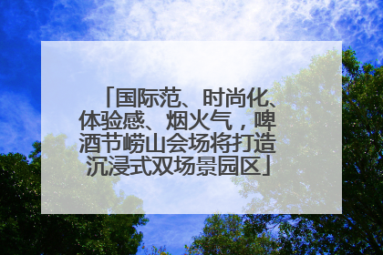 国际范、时尚化、体验感、烟火气，啤酒节崂山会场将打造沉浸式双场景园区