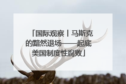 国际观察丨马斯克的黯然退场——起底美国制度性腐败