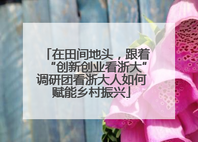 在田间地头，跟着“创新创业看浙大”调研团看浙大人如何赋能乡村振兴