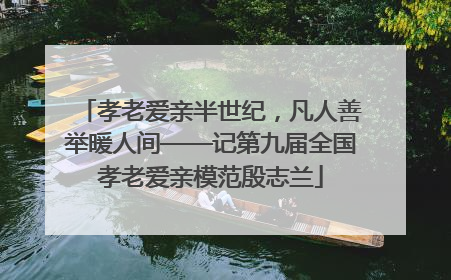 孝老爱亲半世纪，凡人善举暖人间——记第九届全国孝老爱亲模范殷志兰