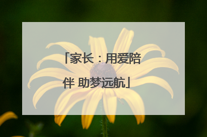 家长：用爱陪伴 助梦远航