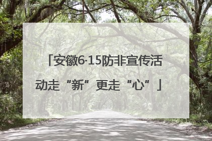 安徽6·15防非宣传活动走“新”更走“心”