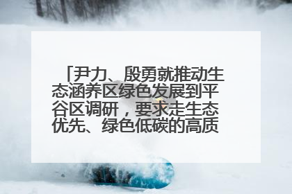 尹力、殷勇就推动生态涵养区绿色发展到平谷区调研，要求走生态优先、绿色低碳的高质量发展之路