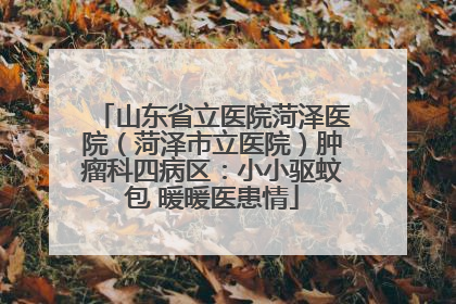 山东省立医院菏泽医院（菏泽市立医院）肿瘤科四病区：小小驱蚊包 暖暖医患情