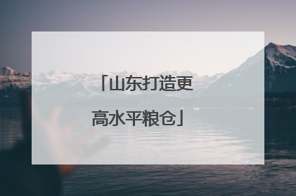 山东打造更高水平粮仓
