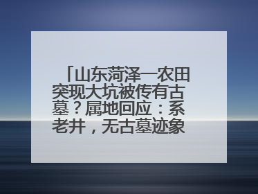 山东菏泽一农田突现大坑被传有古墓？属地回应：系老井，无古墓迹象，已回填