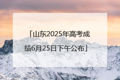 山东2025年高考成绩6月25日下午公布