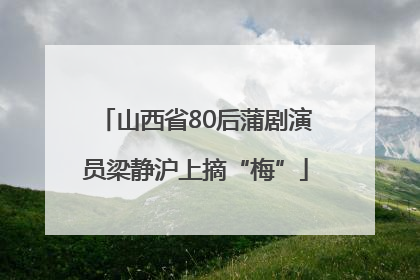山西省80后蒲剧演员梁静沪上摘“梅”