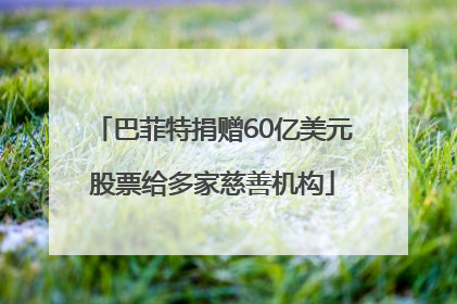 巴菲特捐赠60亿美元股票给多家慈善机构