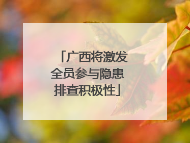 广西将激发全员参与隐患排查积极性