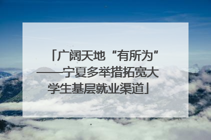 广阔天地“有所为”——宁夏多举措拓宽大学生基层就业渠道