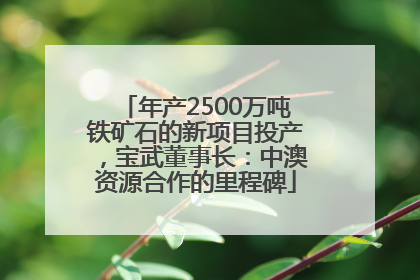 年产2500万吨铁矿石的新项目投产，宝武董事长：中澳资源合作的里程碑