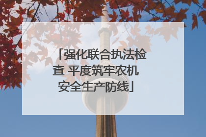 强化联合执法检查 平度筑牢农机安全生产防线