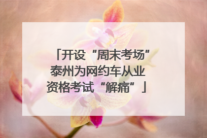 开设“周末考场” 泰州为网约车从业资格考试“解痛”