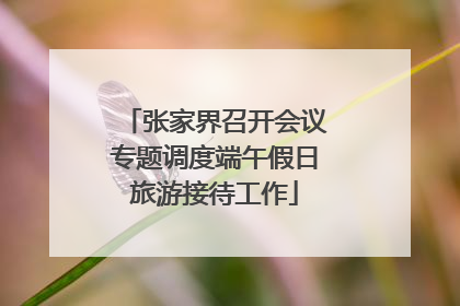 张家界召开会议专题调度端午假日旅游接待工作