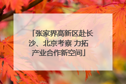张家界高新区赴长沙、北京考察 力拓产业合作新空间