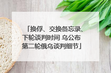 换俘、交换备忘录、下轮谈判时间 乌公布第二轮俄乌谈判细节