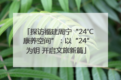 探访福建周宁“24℃康养空间”：以“24”为钥 开启文旅新篇