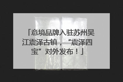 意境品牌入驻苏州吴江震泽古镇，“震泽四宝”对外发布！