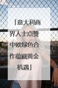 意大利商界人士点赞中欧绿色合作蕴藏黄金机遇
