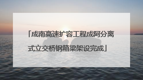 成南高速扩容工程成阿分离式立交桥钢箱梁架设完成
