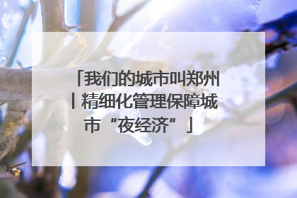 我们的城市叫郑州丨精细化管理保障城市“夜经济”