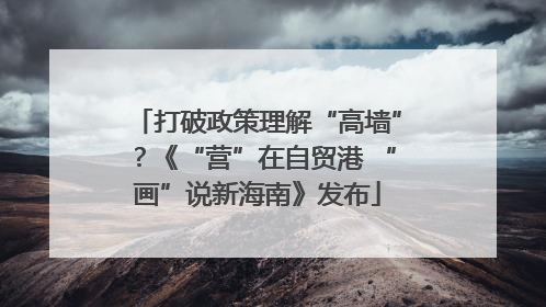 打破政策理解“高墙”？《“营”在自贸港 “画”说新海南》发布