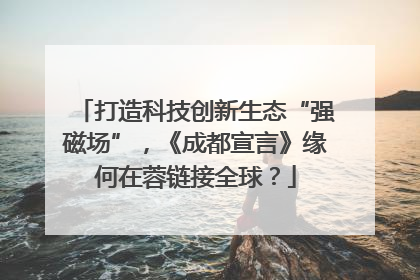 打造科技创新生态“强磁场”，《成都宣言》缘何在蓉链接全球？