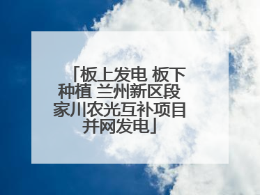 板上发电 板下种植 兰州新区段家川农光互补项目并网发电