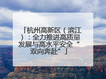 杭州高新区（滨江）：全力推进高质量发展与高水平安全“双向奔赴”