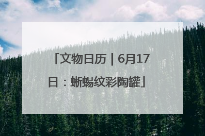 文物日历｜6月17日：蜥蜴纹彩陶罐