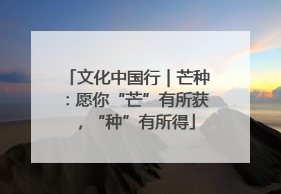 文化中国行｜芒种：愿你“芒”有所获，“种”有所得