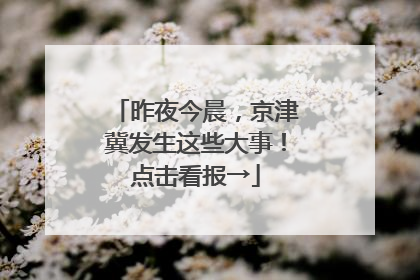 昨夜今晨，京津冀发生这些大事！点击看报→